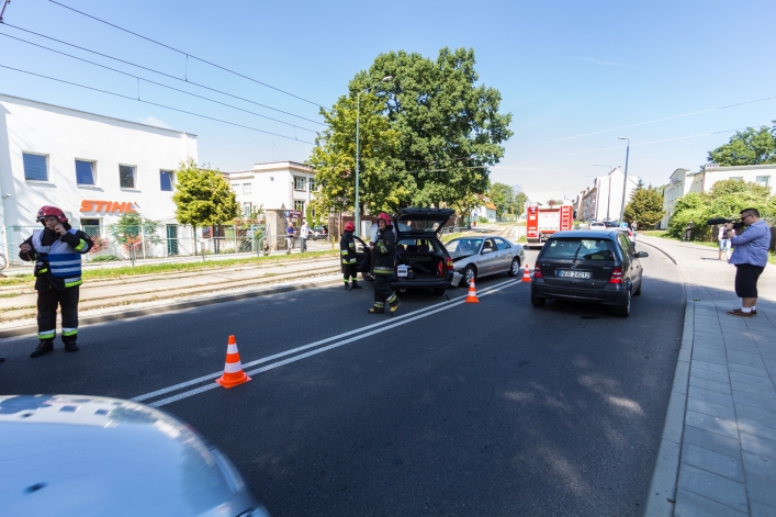 Kolizja dwóch pojazdów na ul. Browarnej