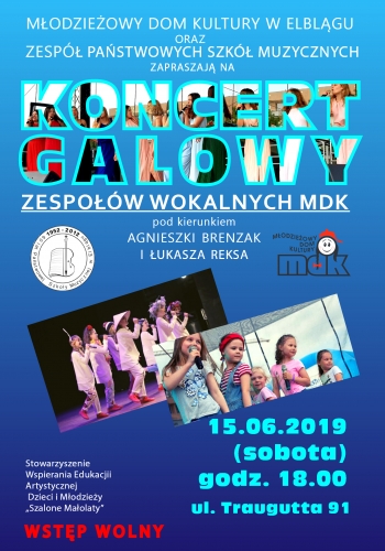 Koncert galowy zespołów wokalnych MDK. Wstęp wolny!