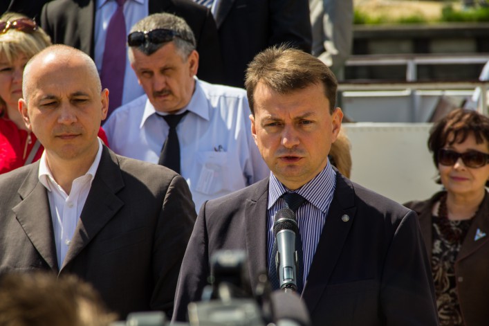 Konferencja prasowa Prawa i Sprawiedliwości na Przystani Żeglugi Elbląsko-Ostródzkiej