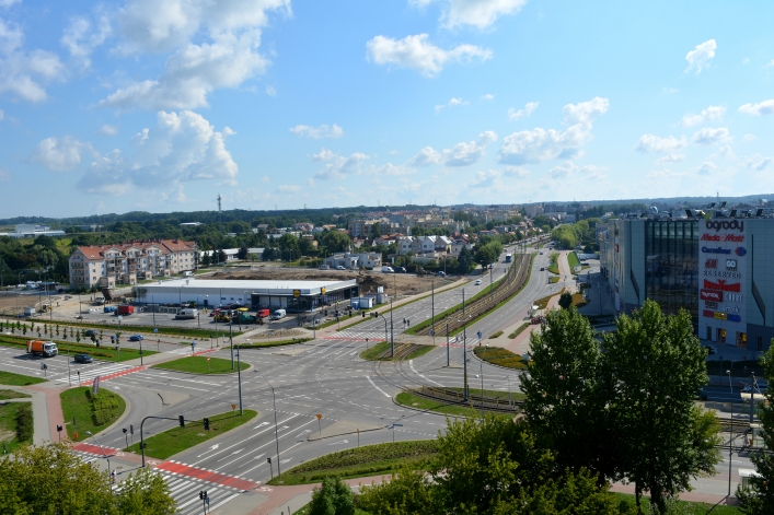Lidl przy skrzyżowaniu Ogólnej i al. Jana Pawła II (26 lipca 2018 r.)