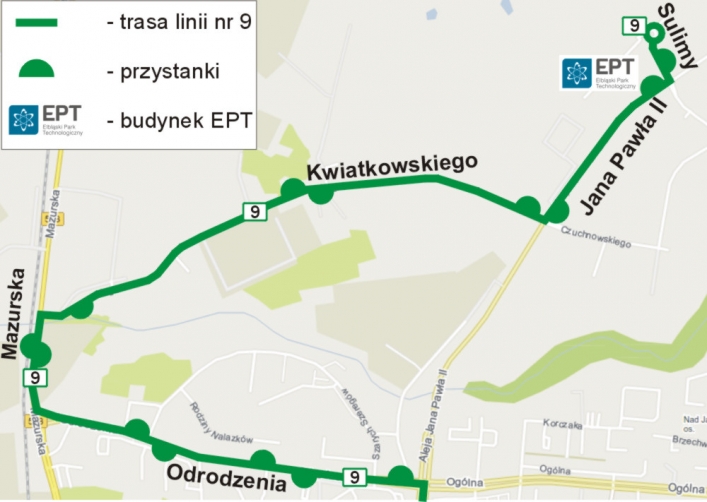 Linią nr 9 do Elbląskiego Parku Technologicznego