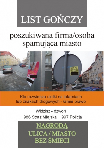List gończy. Ścigamy zaśmiecających miasto! 