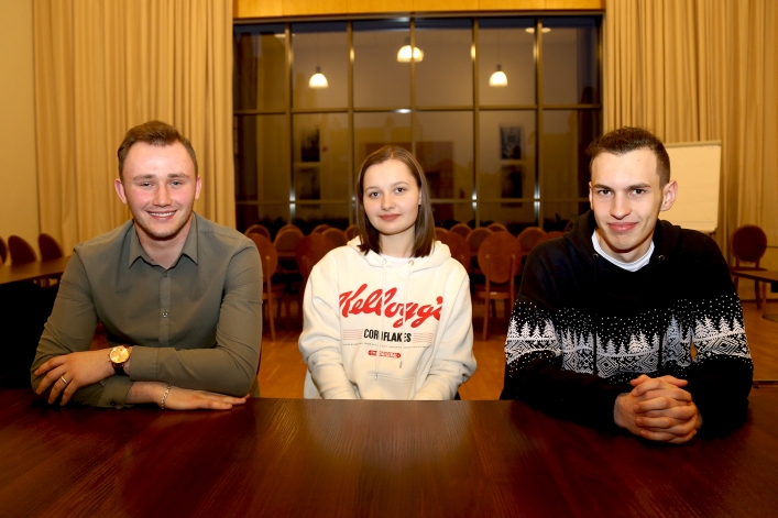 Od lewej: Patryk Pieczarka, Aleksandra Dąbrowska i Adam Gronek