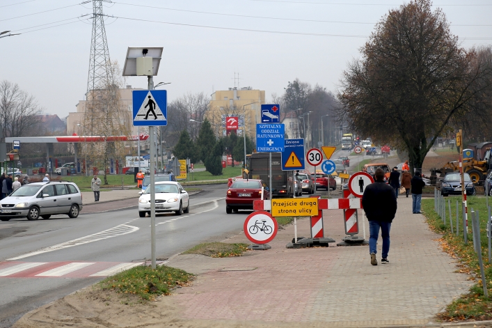 Na Królewieckiej mamy już tymczasowe rondo (skrzyżowanie Królewieckiej i Kościuszki)