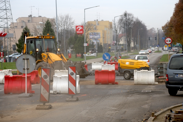Na Królewieckiej mamy już tymczasowe rondo (skrzyżowanie Królewieckiej i Kościuszki)
