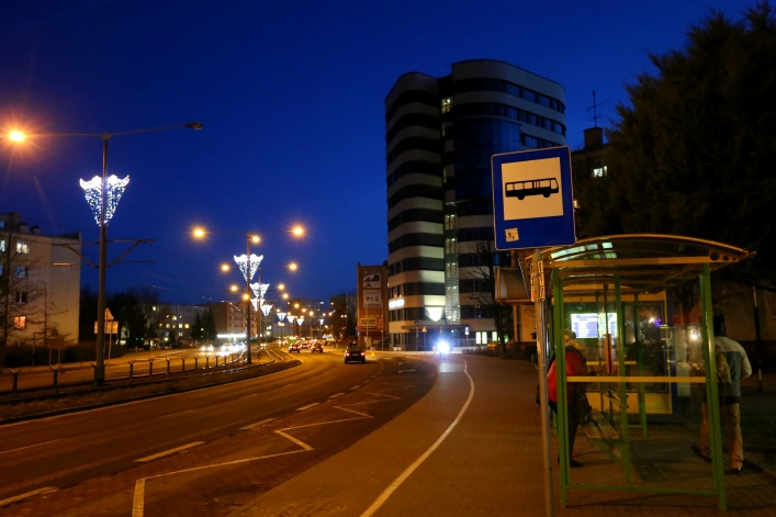Nowy gmach Sądu Okręgowego w Elblągu nocą