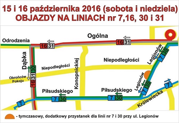 Objazdy ZKM w dniach 15 - 16 października!