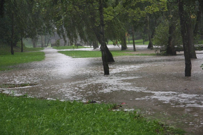 Park Dolinka pod wodą. Kumiela wystąpiła z brzegów