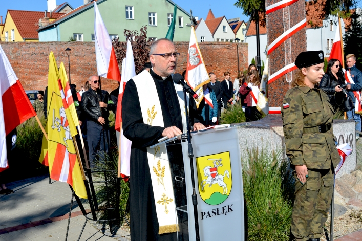 Pasłęk. Uroczyste odsłonięcie Pomnika Niepodległości
