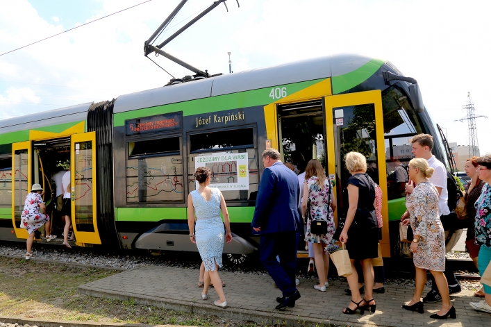 Po Elblągu kursował zielony tramwaj