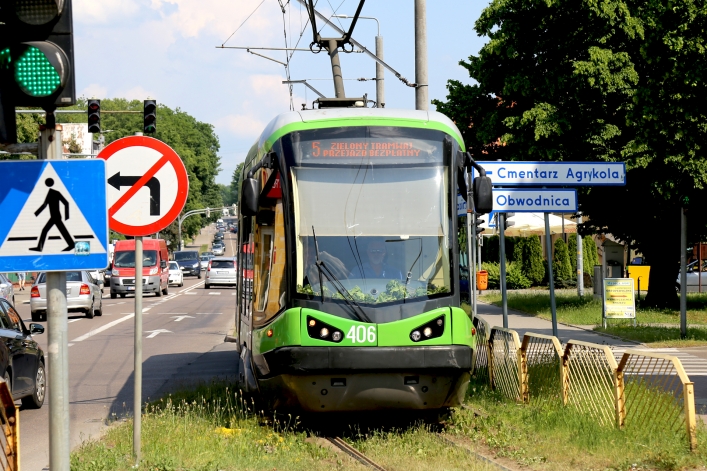 Po Elblągu kursował zielony tramwaj