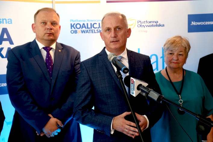 PO ogłosiła swojego kandydata na prezydenta. Czołowi działacze Platformy i Nowoczesnej w Elblągu