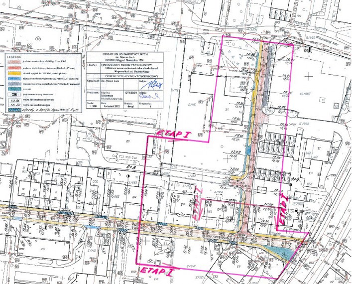 Projekt odnowy nawierzchni ul. Bażyńskiego i Kopernika