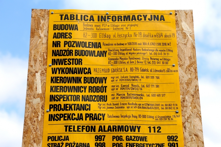 Postęp prac przy budowie strażnicy przy ul. Łęczyckiej