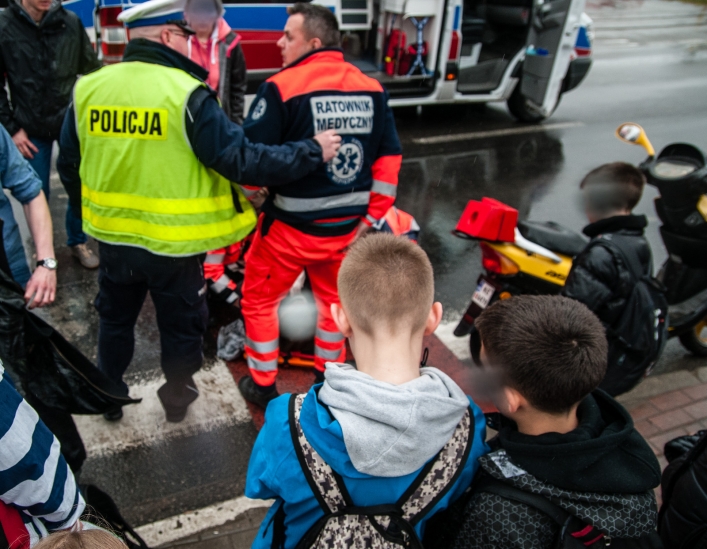 Potrącenie dziecka na przejściu dla pieszych przy ul. Płk. Dąbka