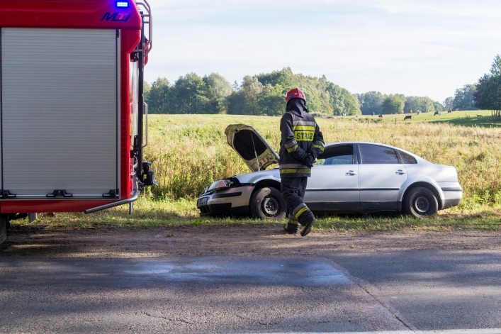 Poważna kolizja czterech pojazdów. Jedna osoba w szpitalu