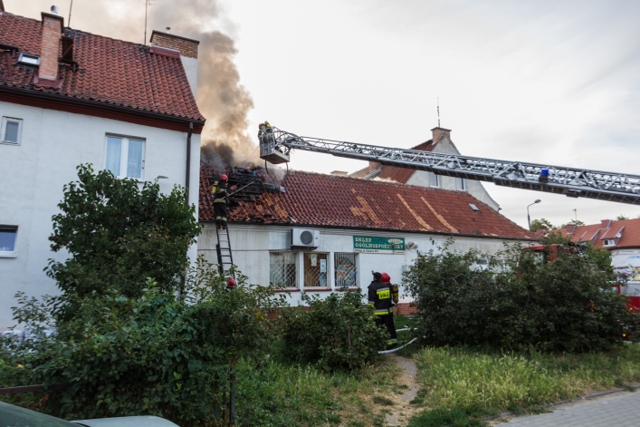 Pożar budynku przy ulicy Sadowej
