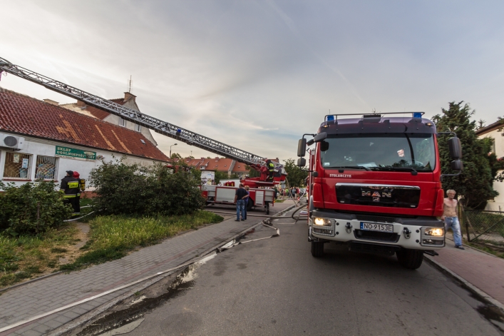Pożar budynku przy ulicy Sadowej