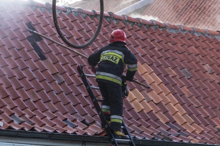 Pożar budynku przy ulicy Sadowej
