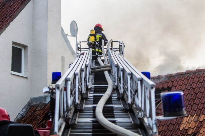Pożar budynku przy ulicy Sadowej