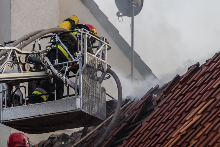 Pożar budynku przy ulicy Sadowej