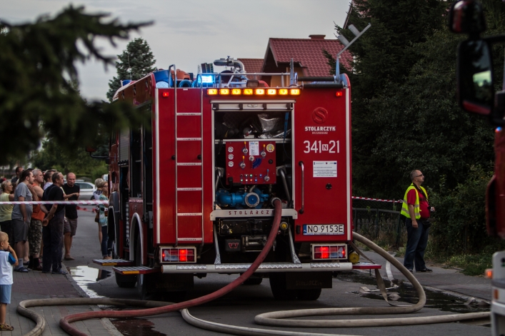 Pożar budynku przy ulicy Sadowej