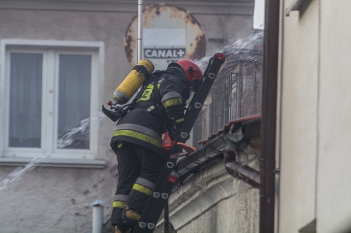 Pożar budynku przy ulicy Sadowej