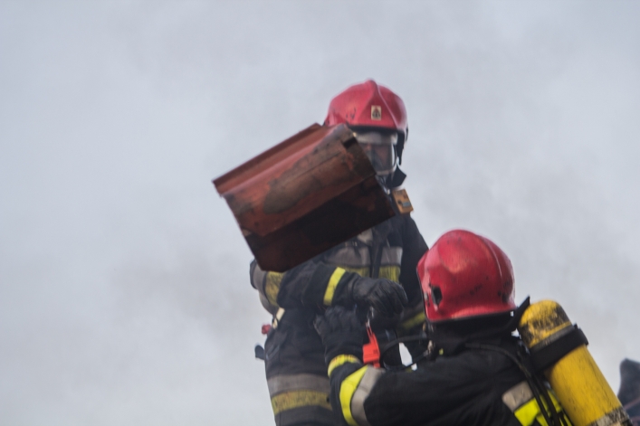 Pożar budynku przy ulicy Sadowej