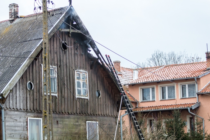 Pożar domu jednorodzinnego w Raczkach