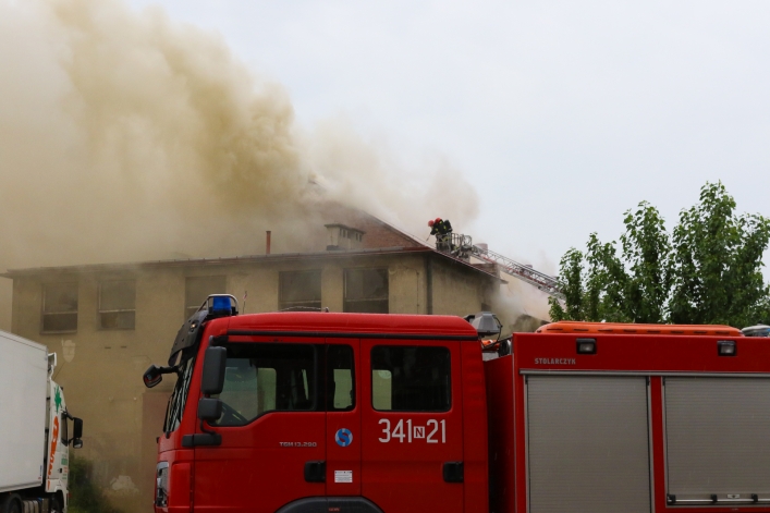 Pożar hali na ul. Grunwaldzkiej