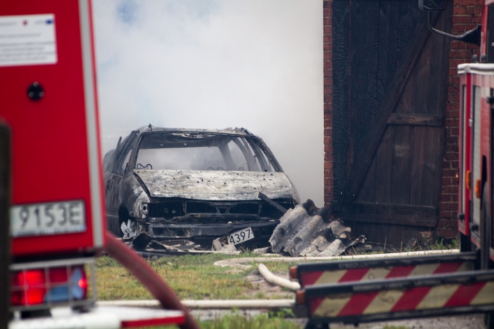 Pożar na terenie leśniczówki Dębica