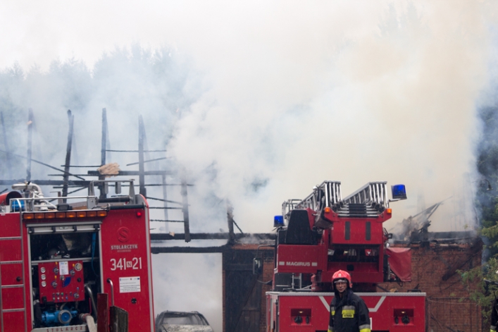 Pożar na terenie leśniczówki Dębica
