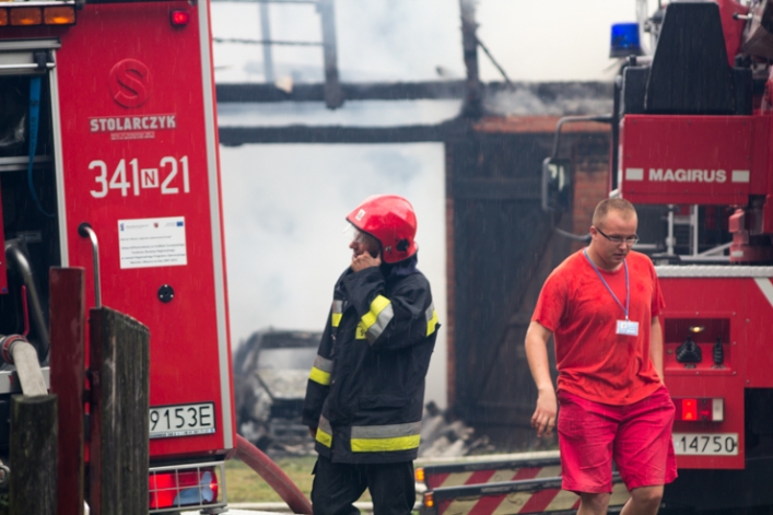 Pożar na terenie leśniczówki Dębica
