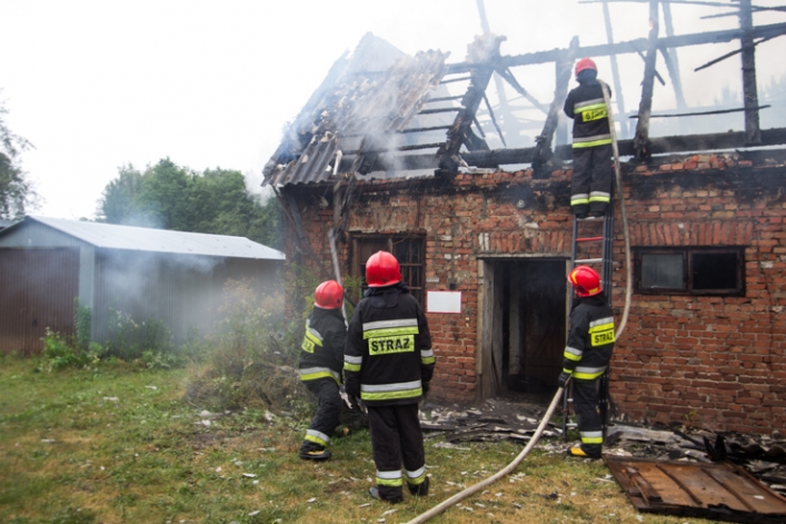 Pożar na terenie leśniczówki Dębica