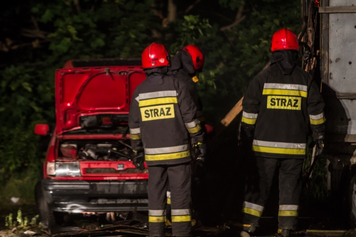 Pożar samochodu na ul. Łęczyckiej