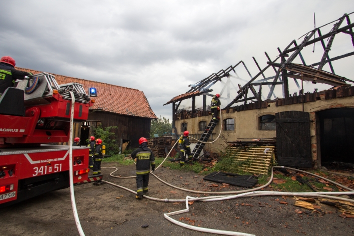Pożar stodoły przy ulicy Okólnik w Elblągu