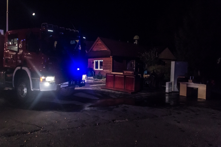 Pożar w restauracji Okoń przy drodze E7