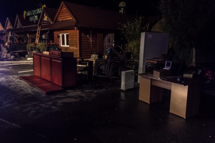 Pożar w restauracji Okoń przy drodze E7