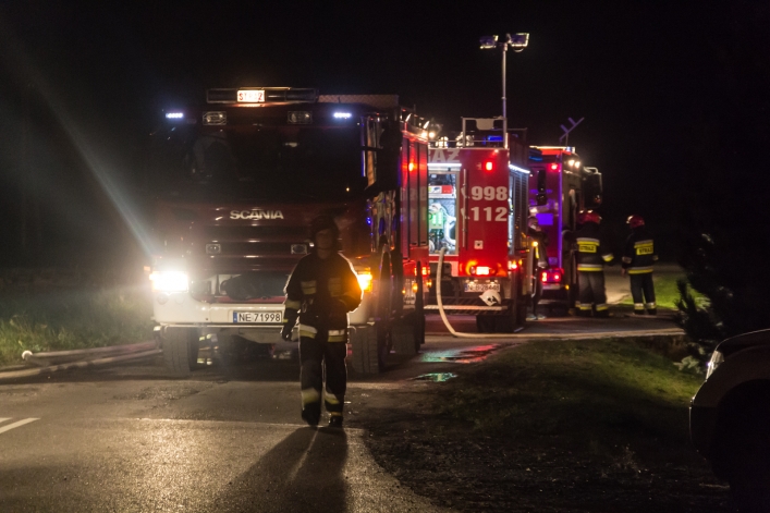 Pożar w restauracji Okoń przy drodze E7