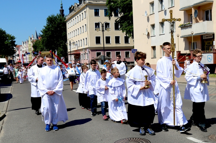 Procesja Bożego Ciała w parafii katedralnej (2018 r.)