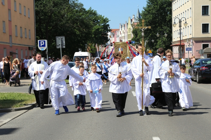 Procesja Bożego Ciała w parafii katedralnej (2018 r.)