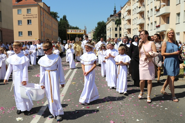 Procesja Bożego Ciała w parafii katedralnej (2018 r.)