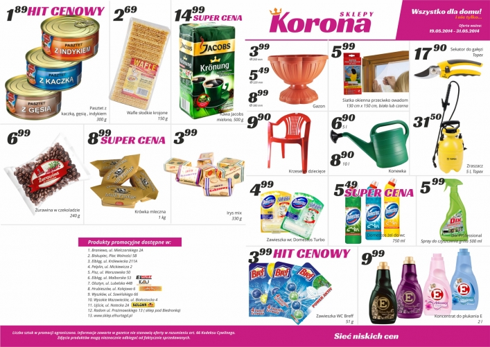 Promocje w sklepach Korony. Sprawdź dobre ceny naszych produktów.
