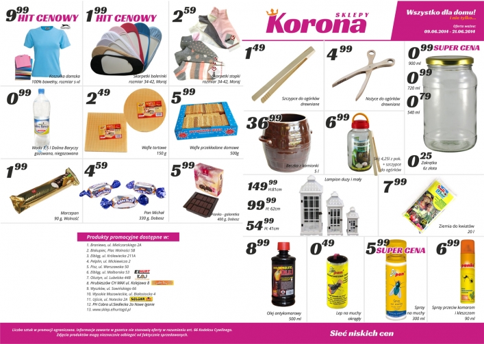 Promocje w sklepach Korony. Sprawdź dobre ceny naszych produktów.