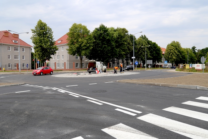 Rondo na skrzyżowaniu ulic Grottgera, Łęczyckiej i Rawskiej już prawie ukończone