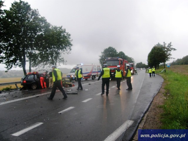 Śmiertelny wypadek pod Ostródą. Zginął elblążanin