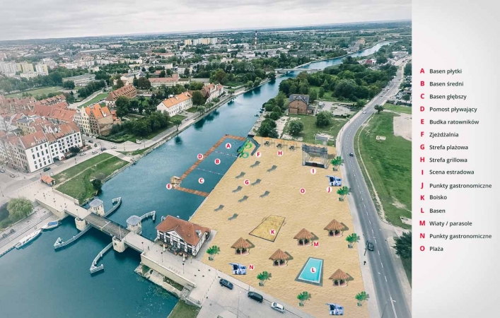 Stefan Rembelski: Wybudujmy plażę miejską na lewym brzegu rzeki Elbląg (+ wizaulizacje)
