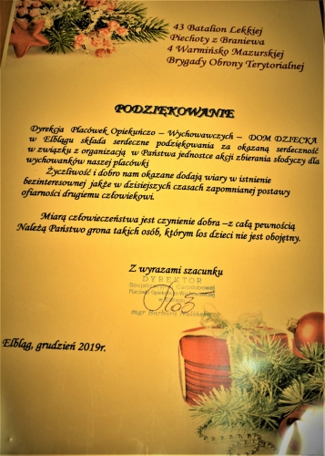 Świąteczne paczki dla podopiecznych Domu Dziecka w Elblągu