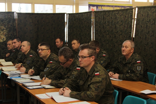 Trening sztabowy Dowództwa 16 Pomorskiej Dywizji Zmechanizowanej