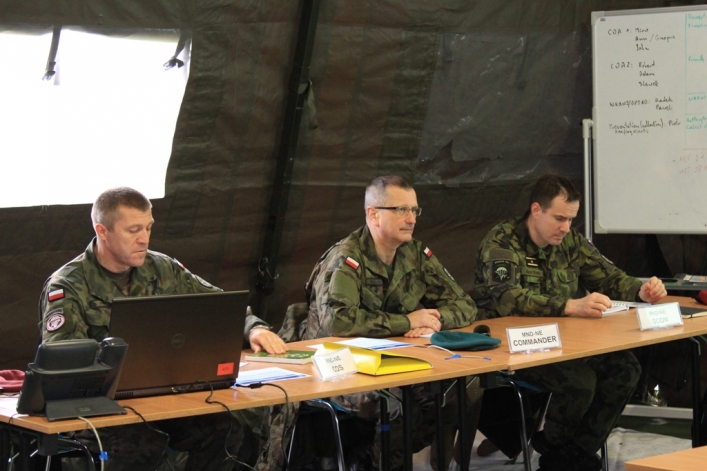 Trening sztabowy w Wielonarodowej Dywizji Północny-Wschód 